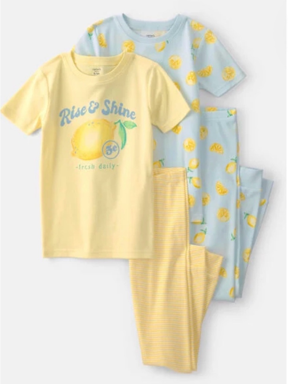Carter's Two-Piece Lemon Pajama Set - Yellow & Light Blue